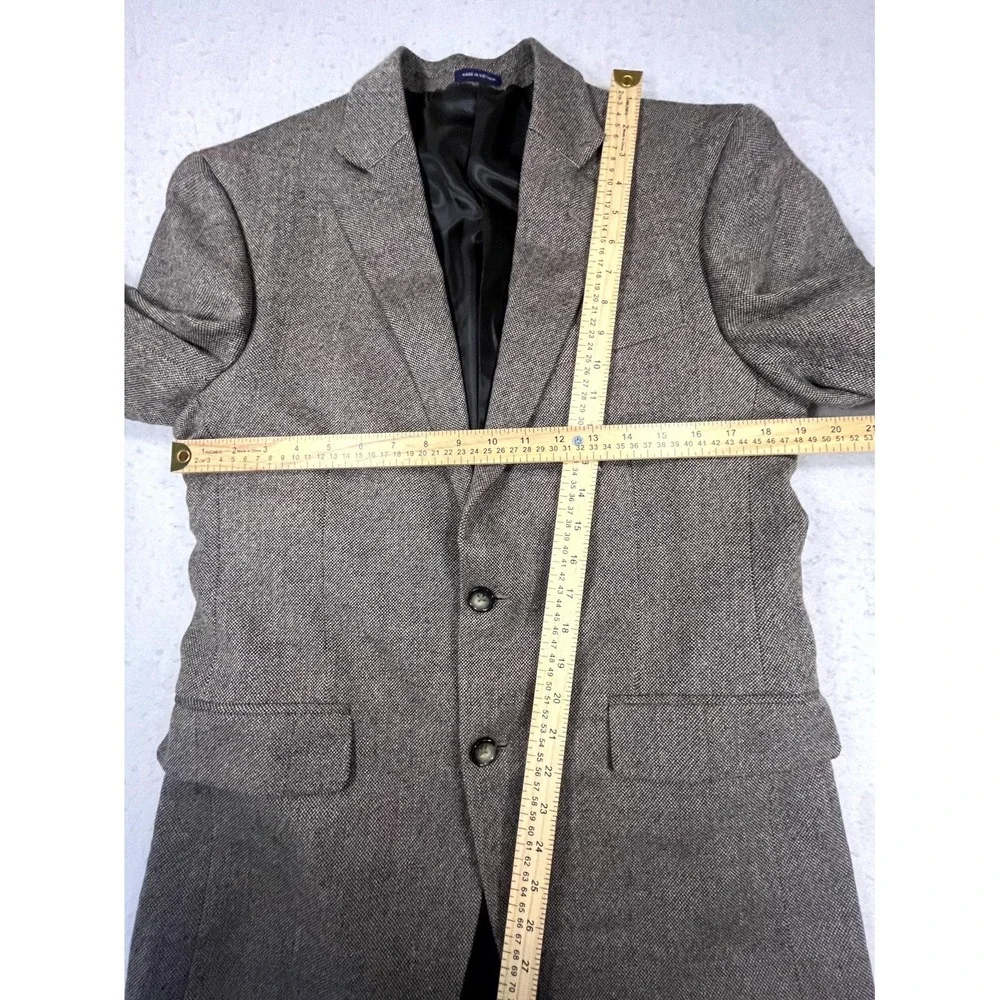 Stafford Sport Coat Men Gray Merino Wool Classic Fit Notch Lapel Formal Business